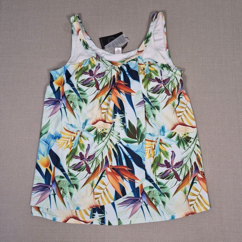 RELLECIGA Womens Leaf Print Tankini Swim  Floral Tropical Ruched Only Top XL New